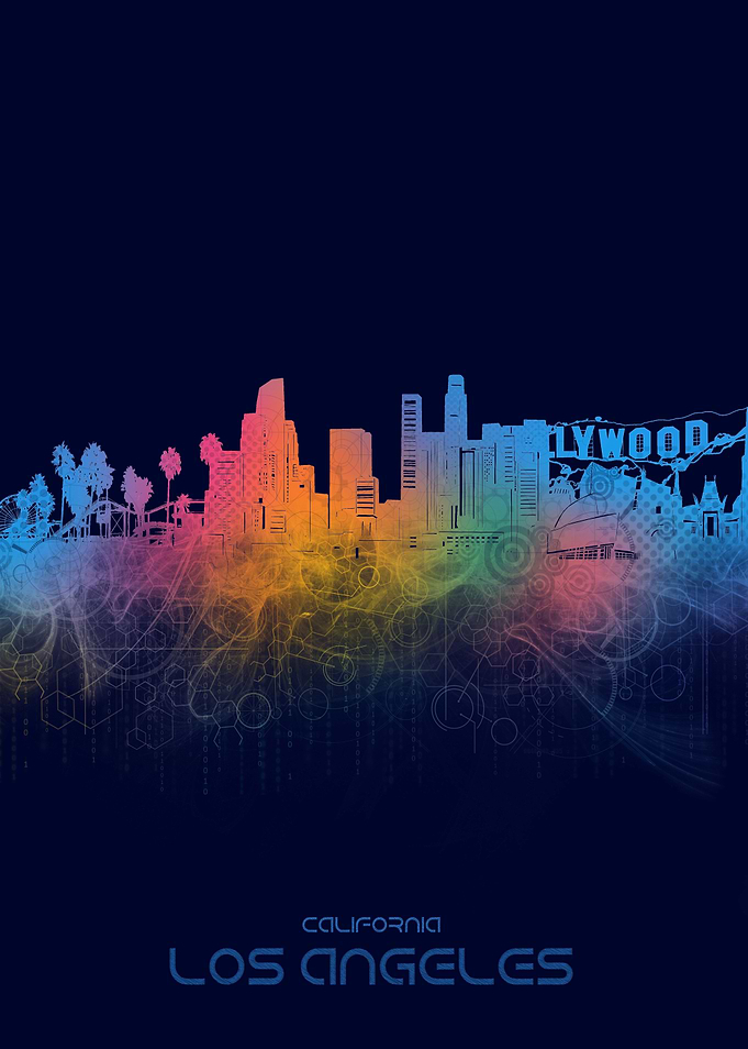 los angeles skyline cyber
