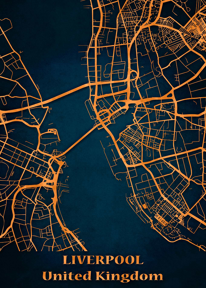 City map Liverpool