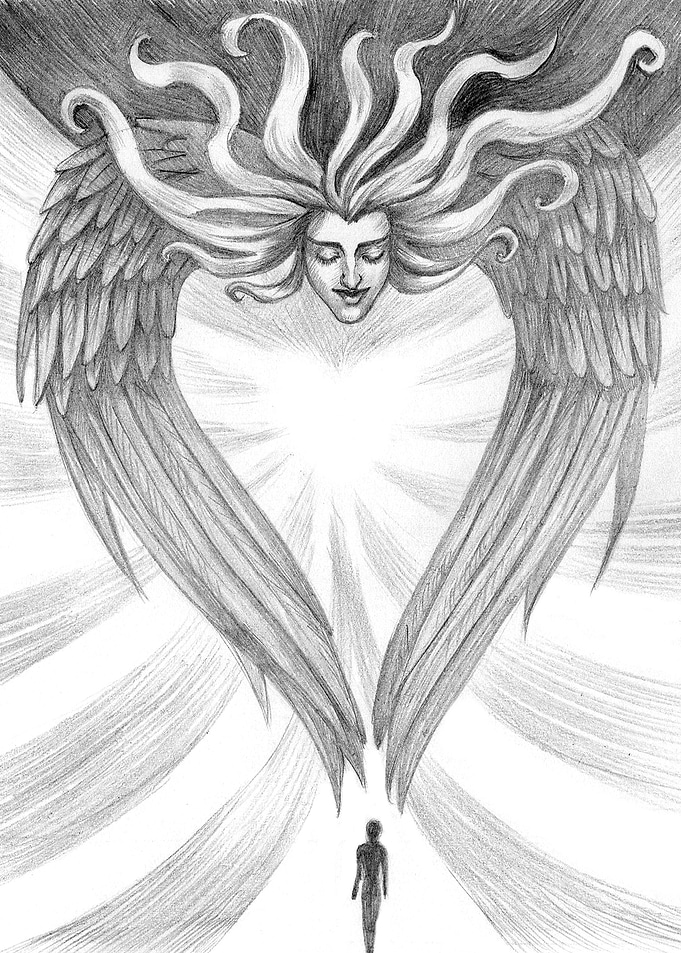 Angels love and human