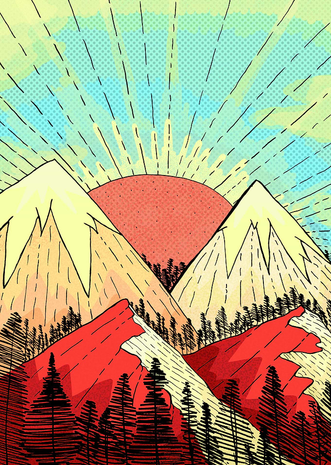 Retro mountains