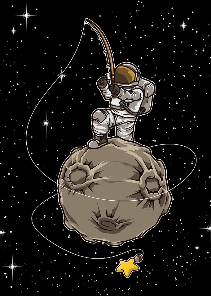 Astronaut Fishing Stars