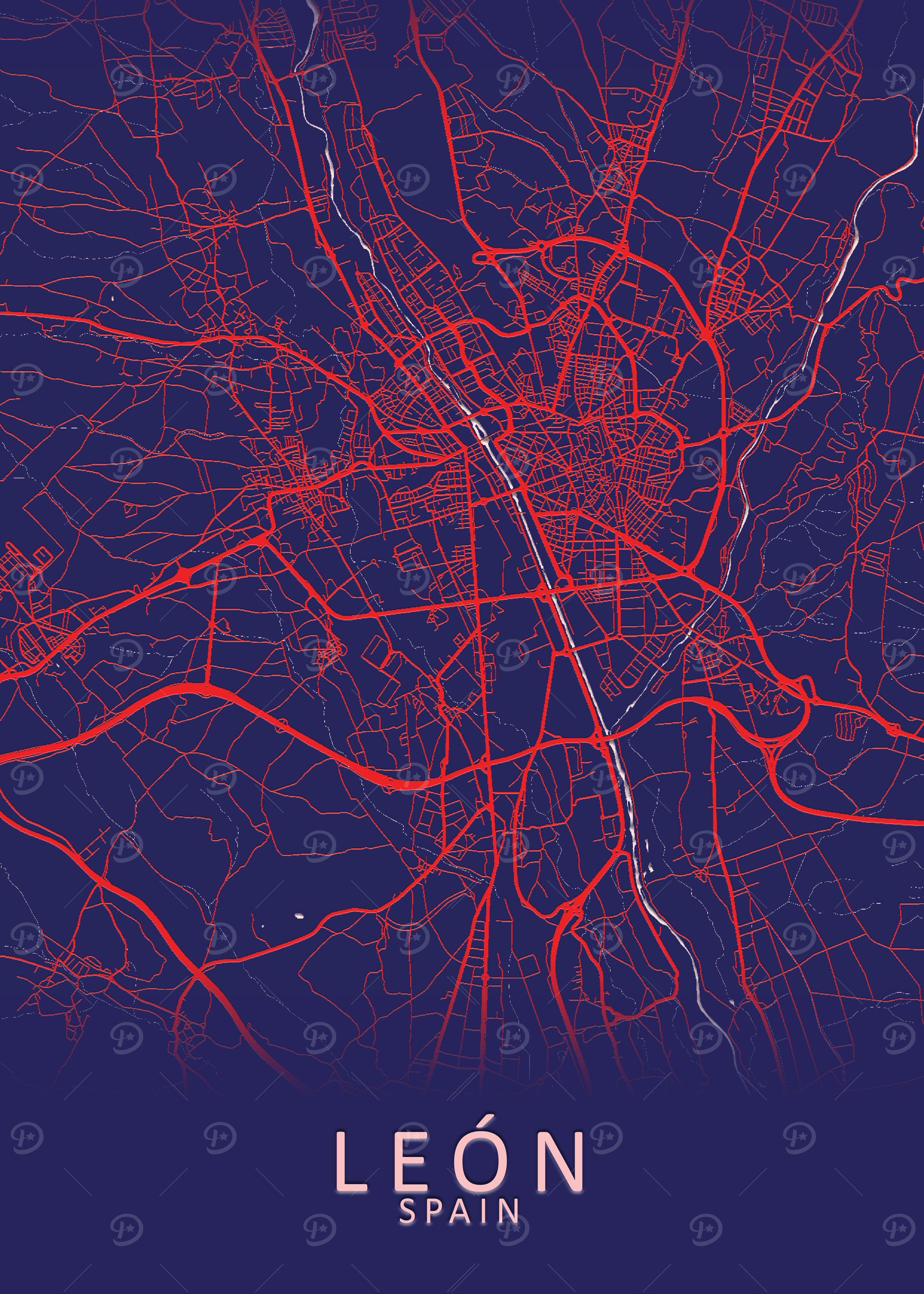 Leon Spain City Map