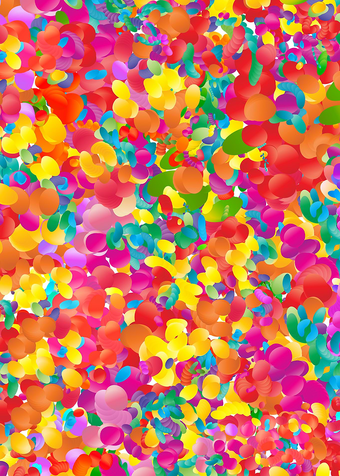 Colorful fruit splashes