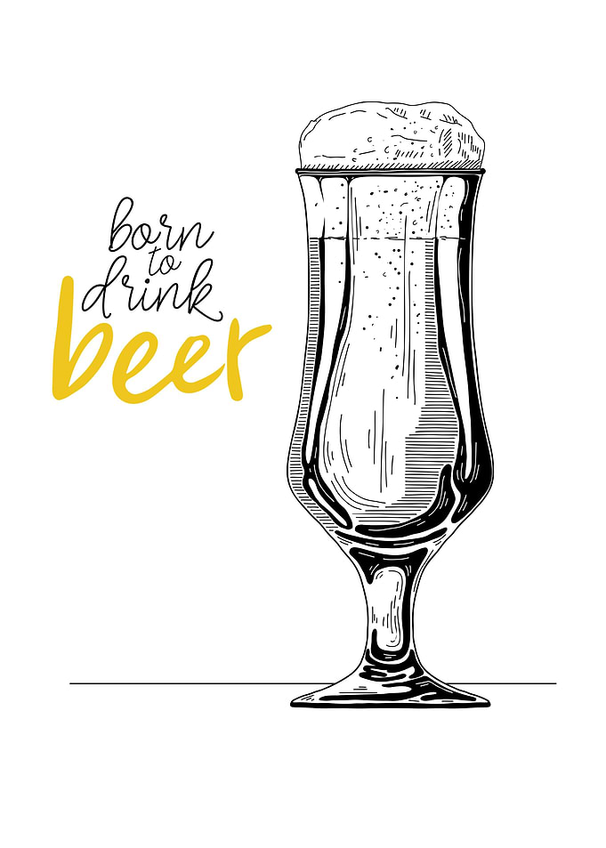 Sketch of a glass of beer