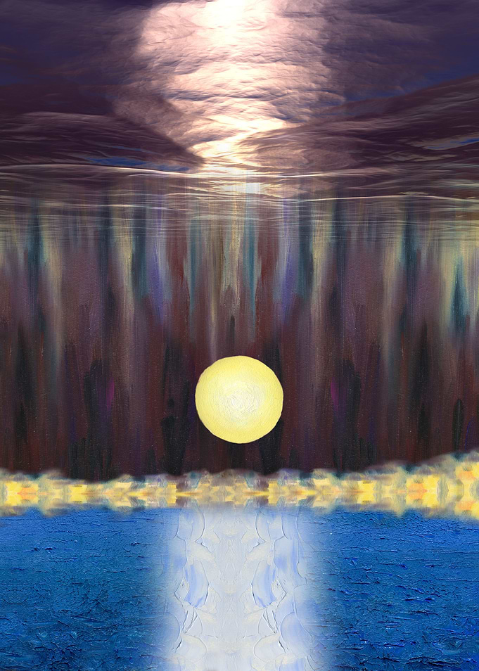 Underwater Moon Night