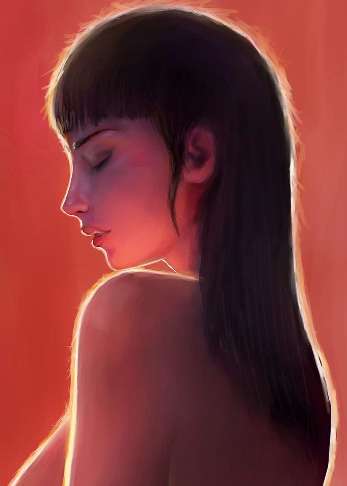 Portrait painting girl