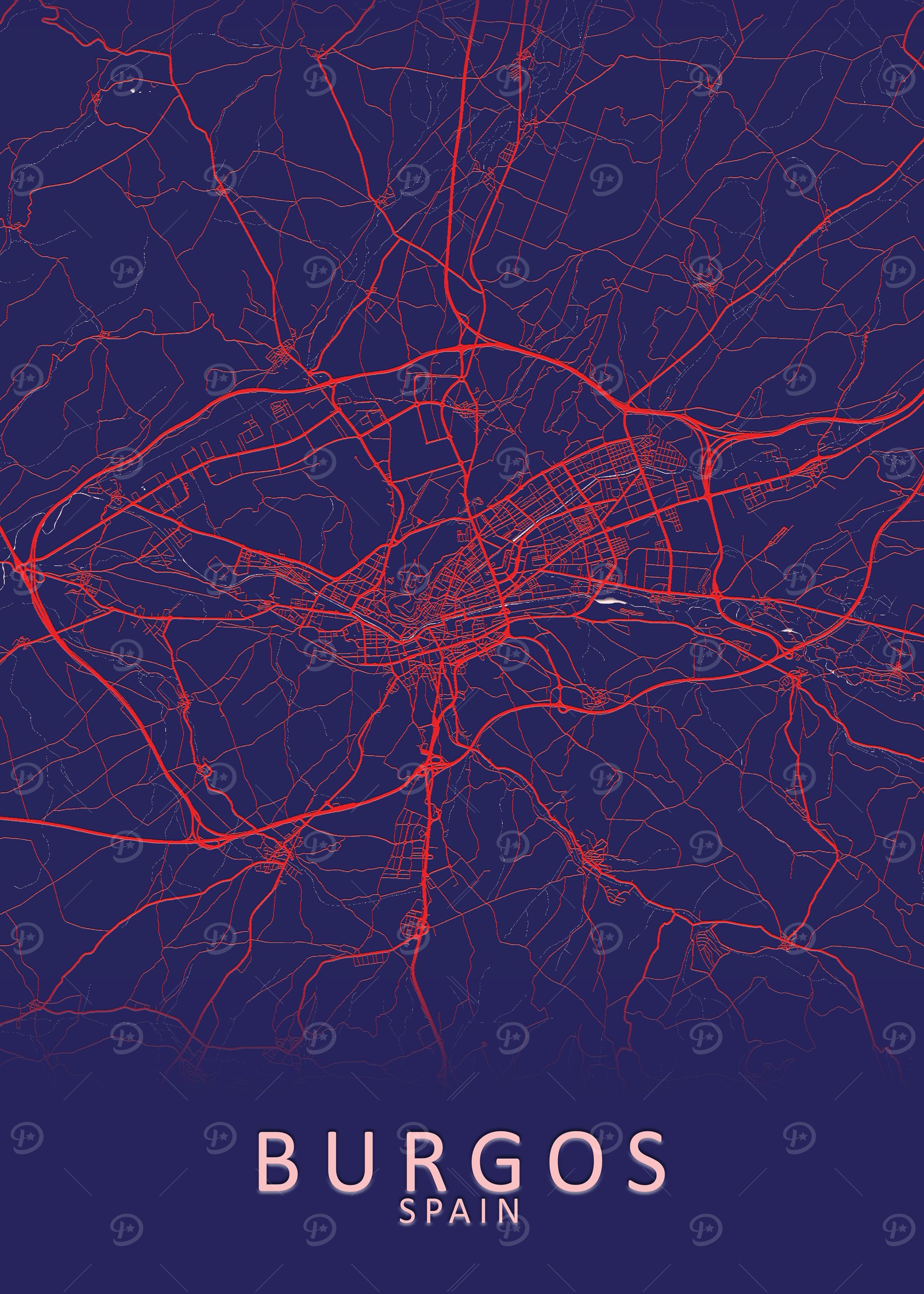 Burgos Spain City Map