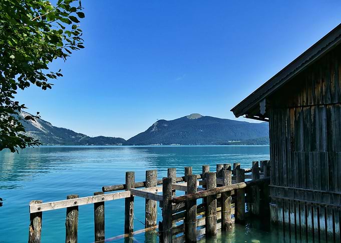 Lake Walchensee with hut