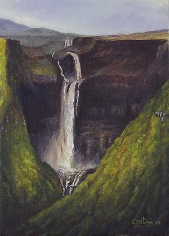 Golden waterfall