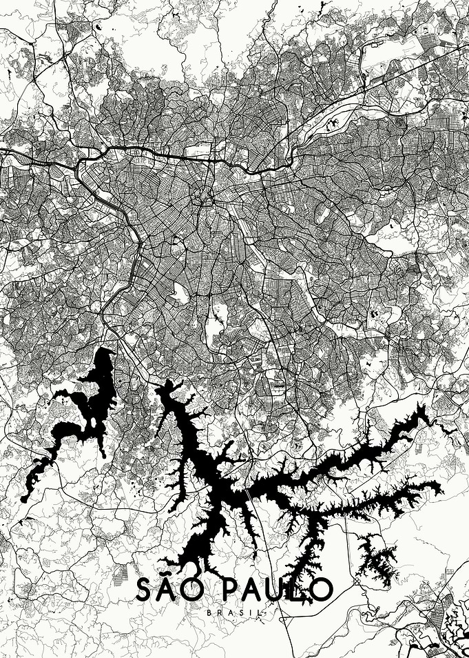 Sao Paulo map white