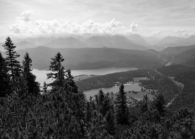 Walchensee from top BW