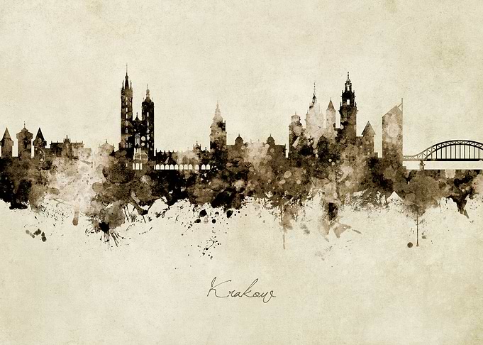 Krakow Poland Skyline