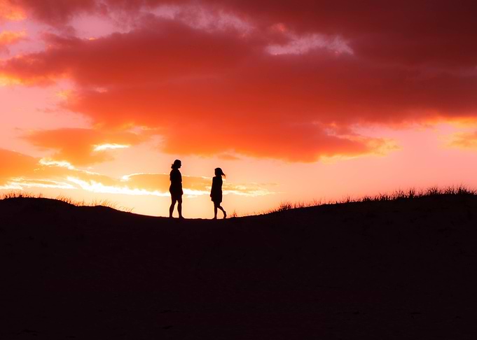 Girls At Sunset