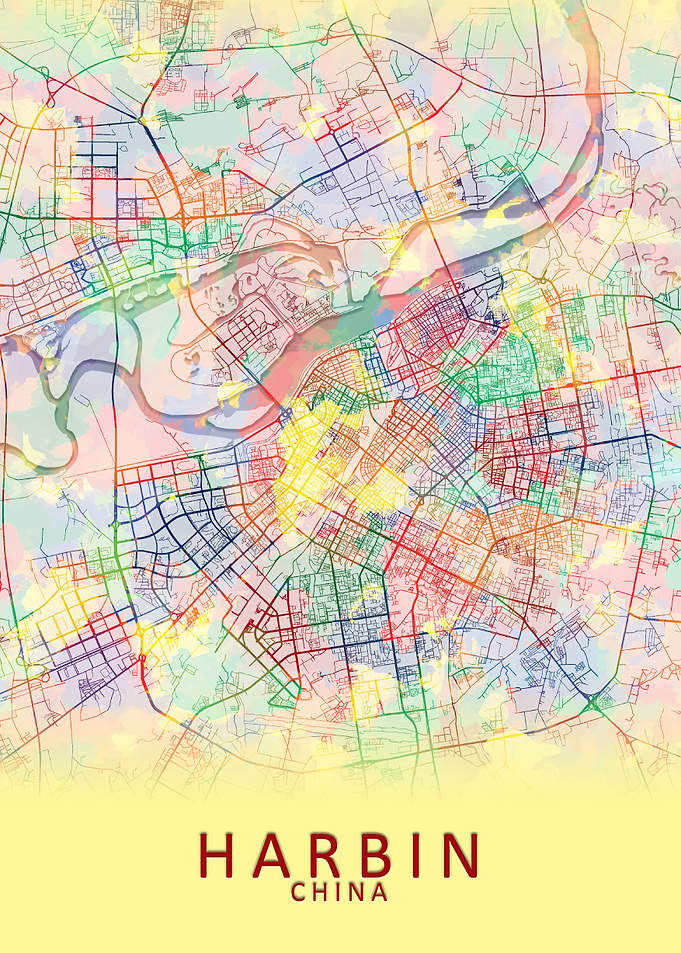 Harbin China City Map