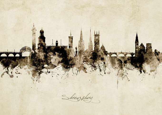 Shrewsbury England Skyline