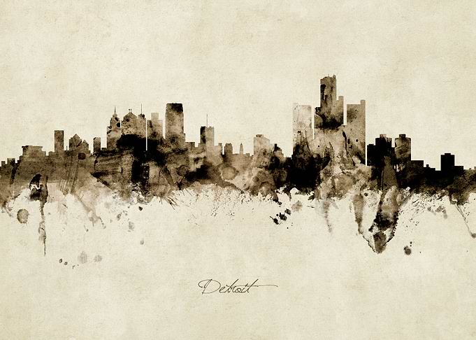 Detroit Michigan Skyline