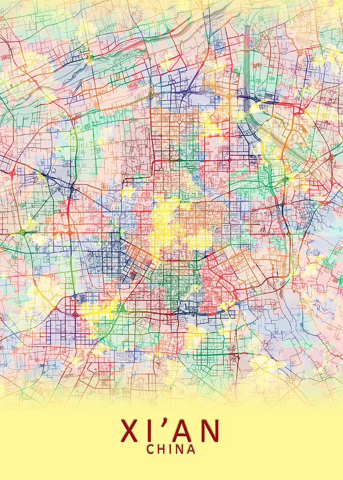 Xi an China City Map
