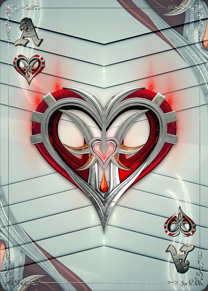 Poker Cards Ace Hearts W