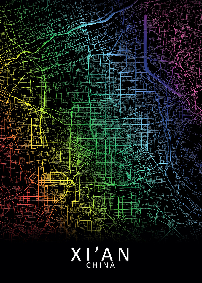 Xi an China City Map