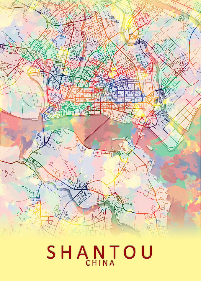 Shantou China City Map