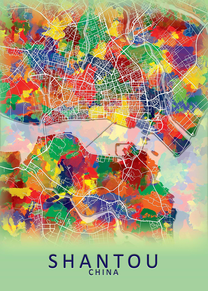 Shantou China City Map