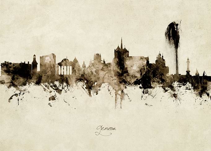 Geneva Switzerland Skyline