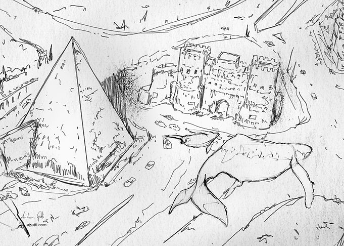 Pyramid of Cestius drawing