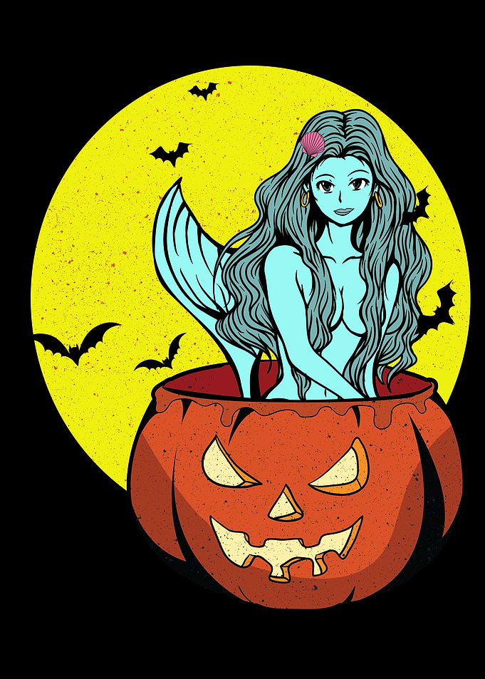 Mermaid at Halloween