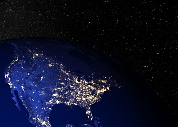North America at night