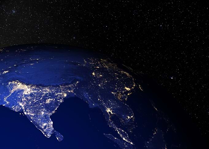India at night