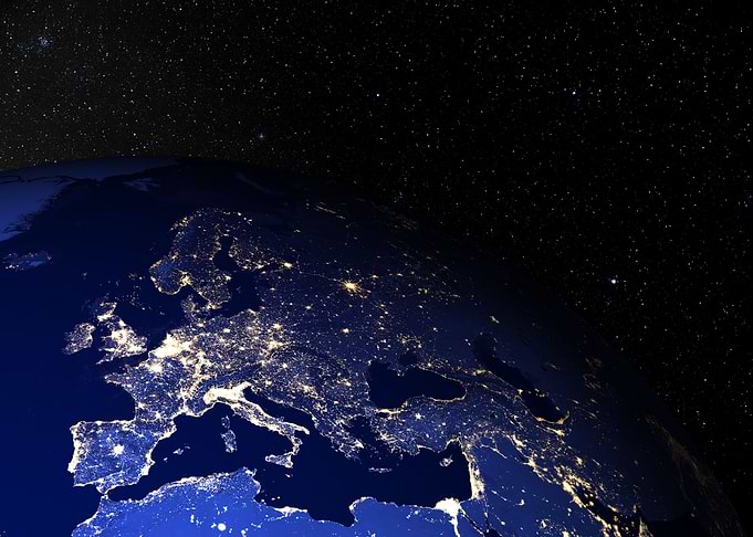 Europe at night