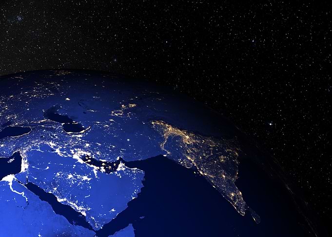 Middle East at night
