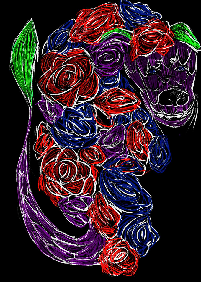 dragon with flowers