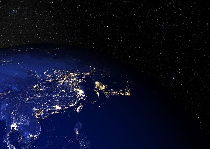 Asia at night