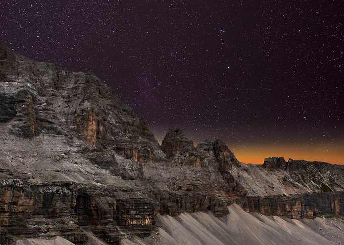 Night Sky and the Mountain