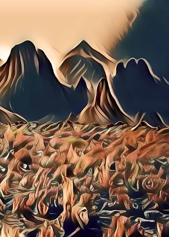 nature mantains paintng