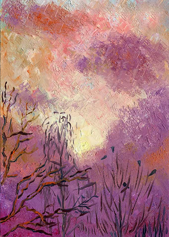 Rooks Trees And Sunset Sky