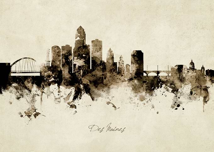Des Moines Iowa Skyline