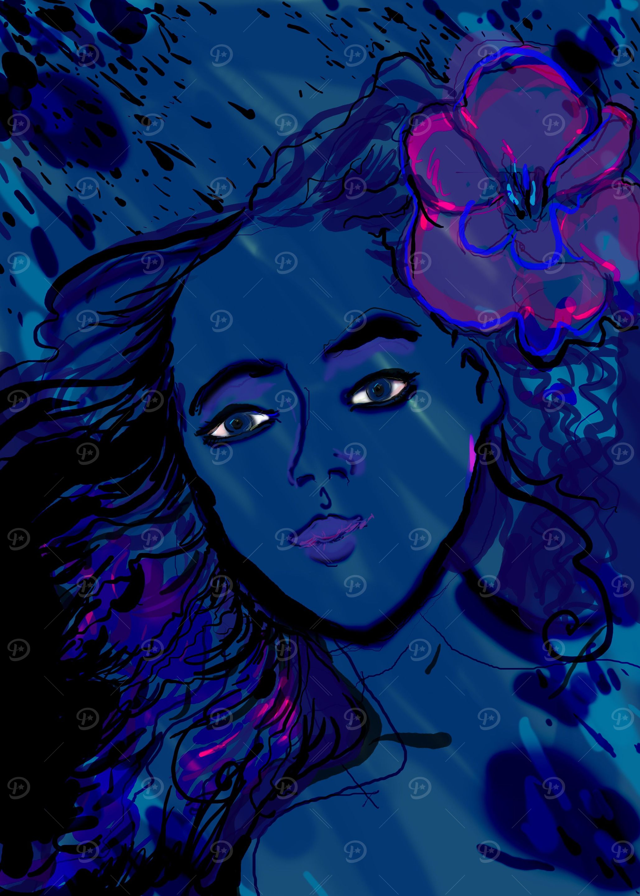 woman in blue