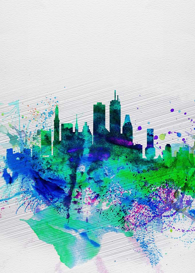 Boston Watercolor Skyline