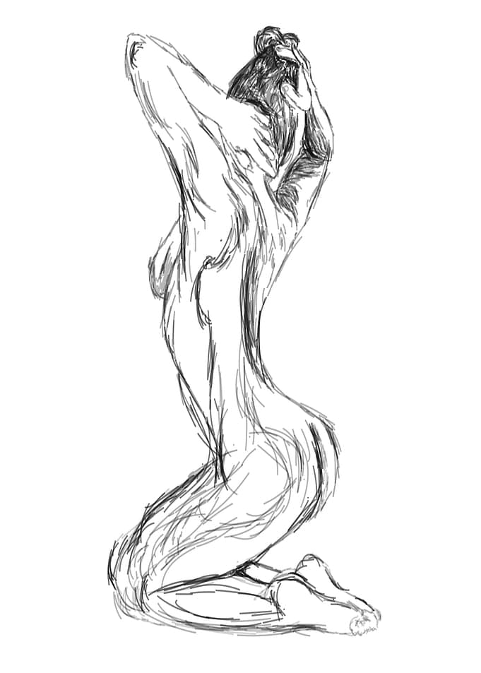 abstract nude sketch