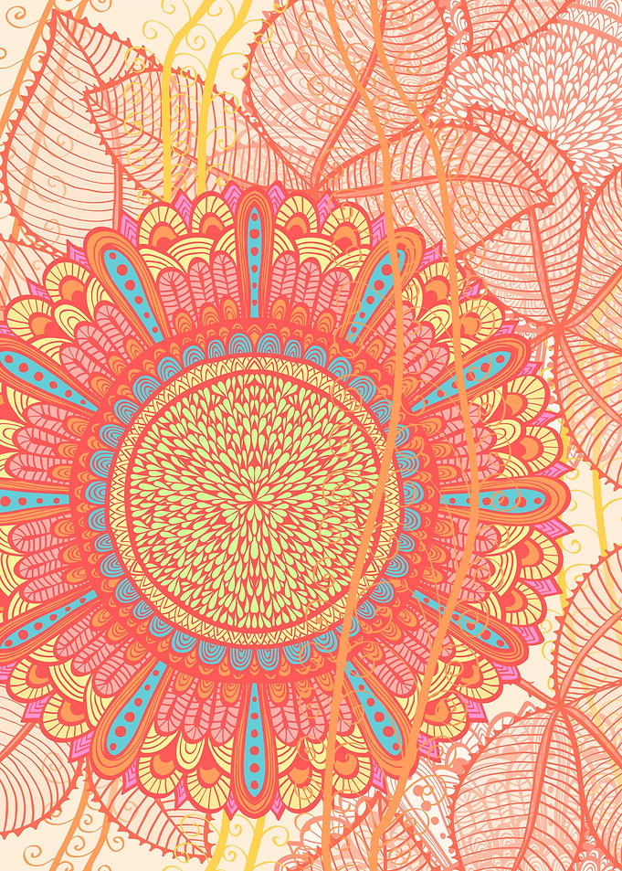 Hand Drawn Flral Mndala 06
