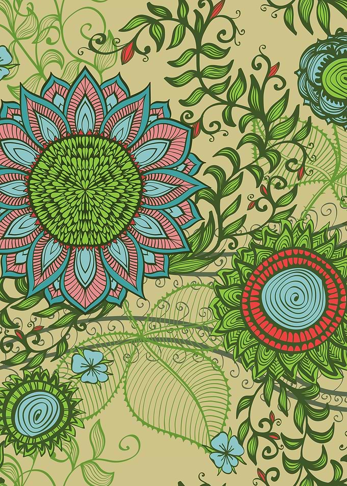 Hand Drawn Floral Mandala