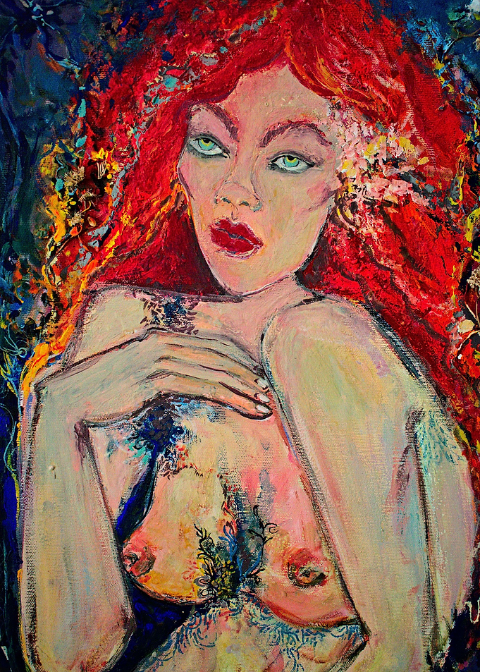 women with red