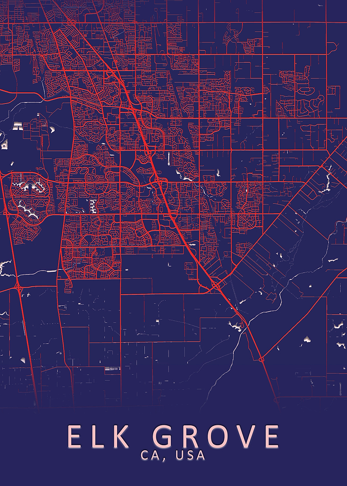 Elk Grove CA USA City Map