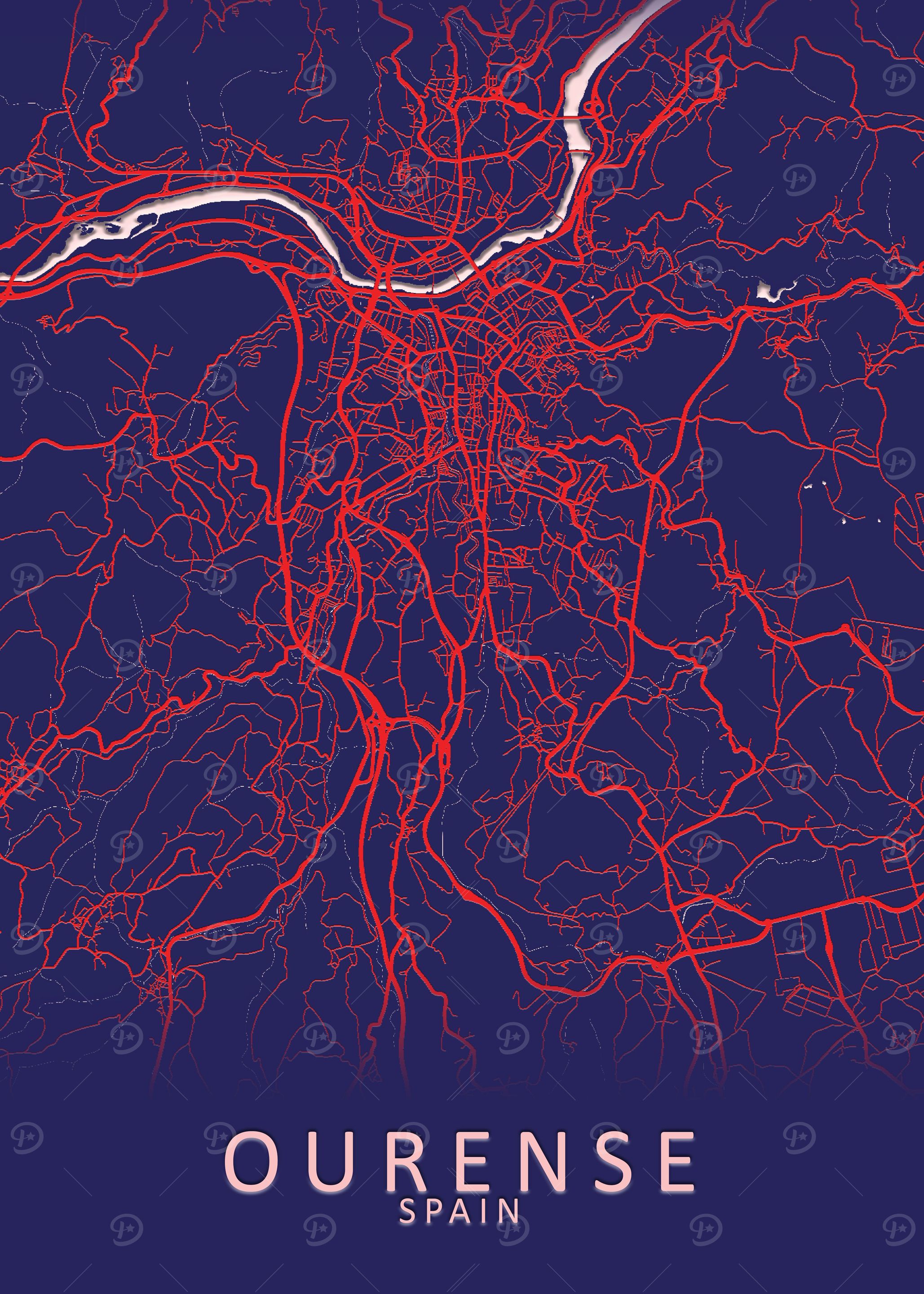 Ourense Spain City Map