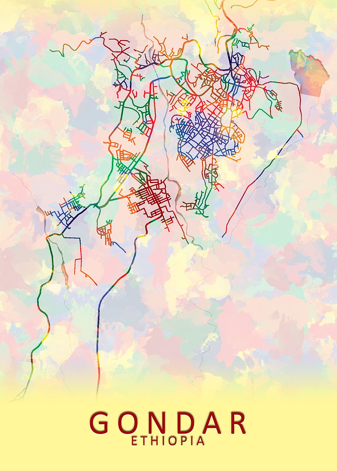 Gondar Ethiopia City Map