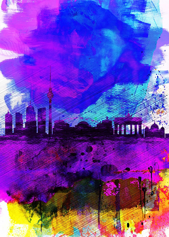 Berlin Watercolor Skyline