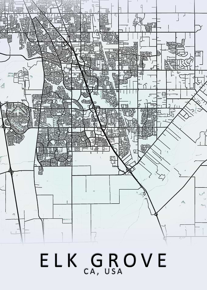 Elk Grove CA USA City Map