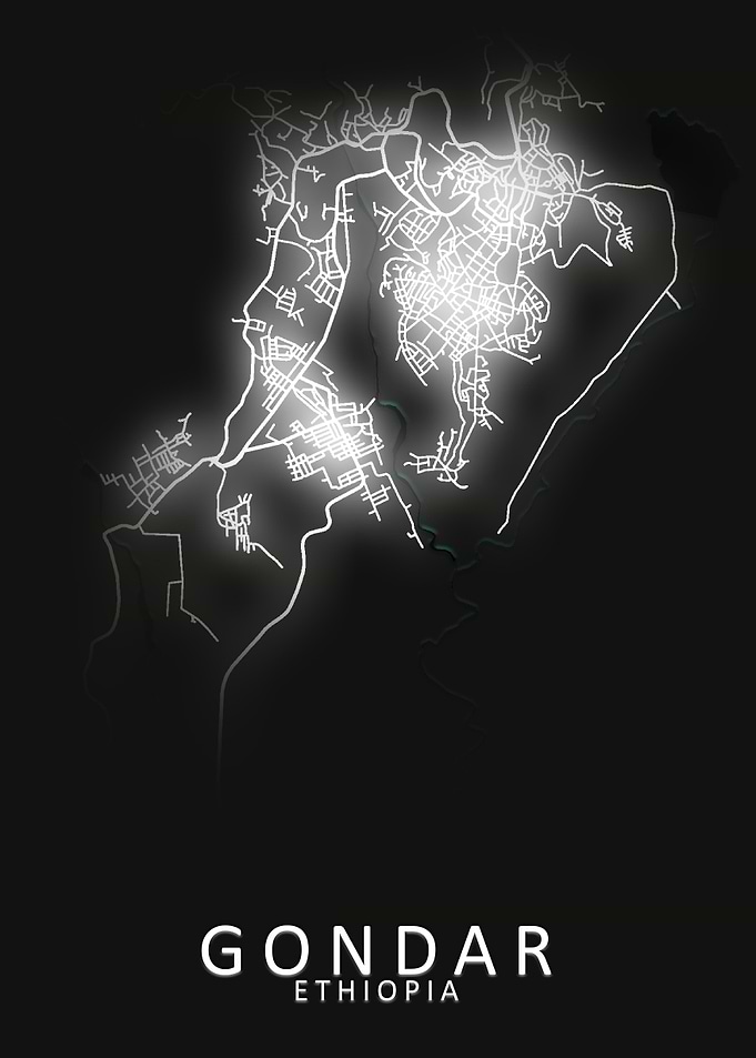 Gondar Ethiopia City Map